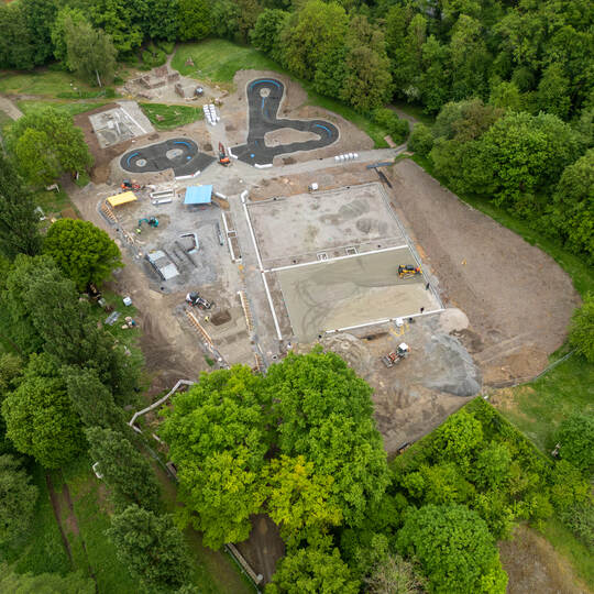 Baustelle Skateanlage Enzauenpark