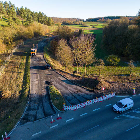 Porsche Straße Mönsheim Bauarbeiten