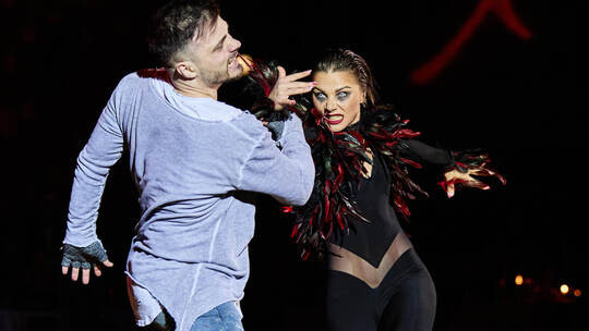 Perfekter Tag: Anastasia und Sergiu Maruster mit der Kür, mit der sie sich den „WM-Titel Showdance-Latin“ holten. Foto: Schwarz