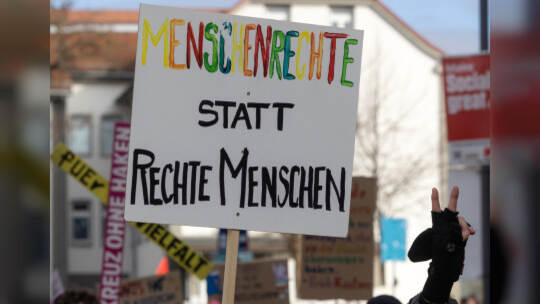 Demonstration gegen Junge Alternative (JA)