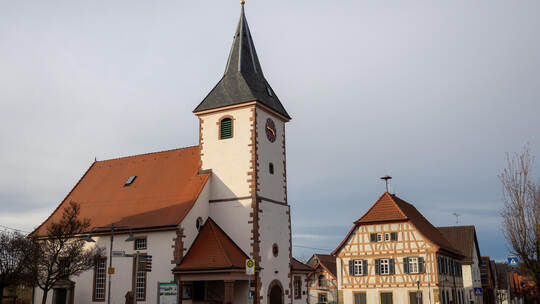 Die älteste Waldenserkirche Deutschlands in Pinache.