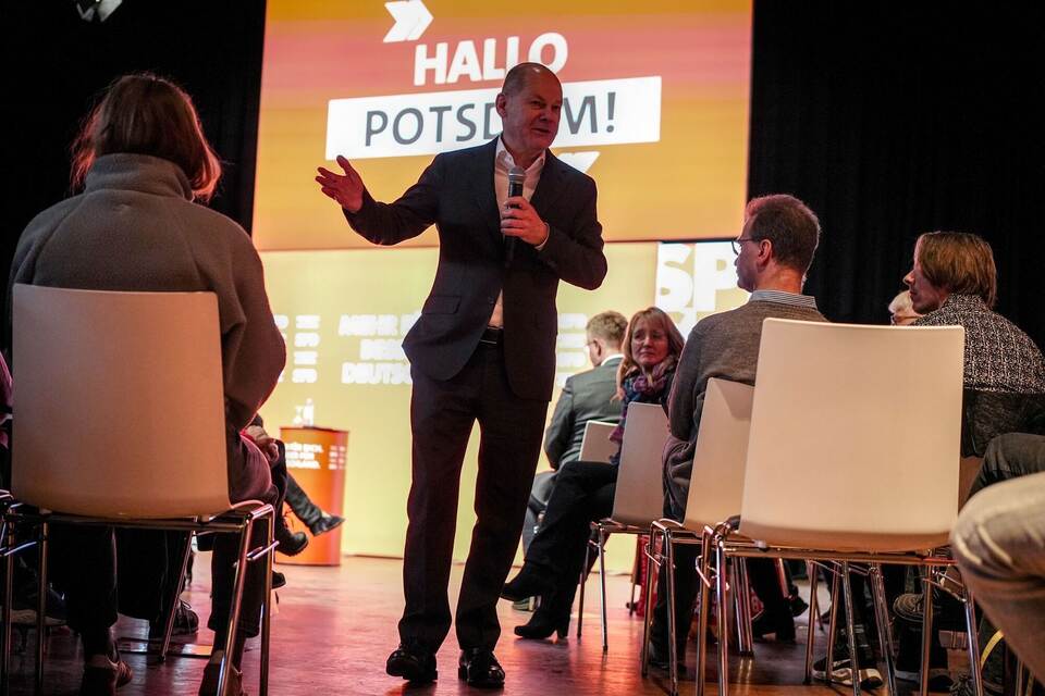 Wahlkampf SPD mit Bundeskanzler Scholz - Potsdam