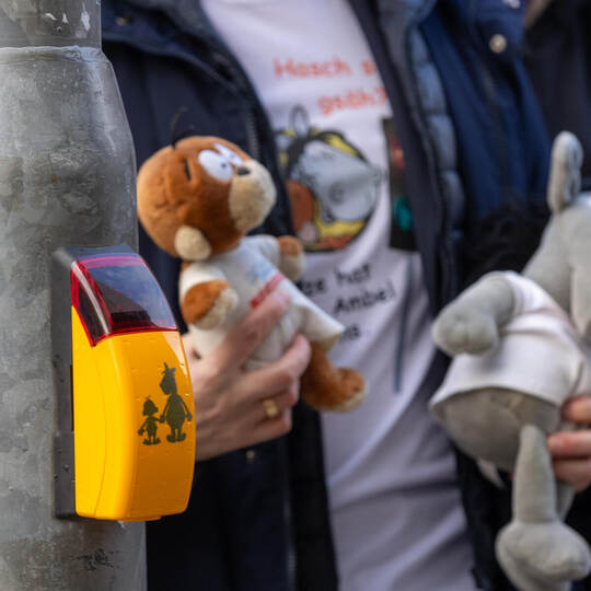 Am Drücker: Äffle und Pferdle. Äffle Pferdle Ampel Leo Pforzheim