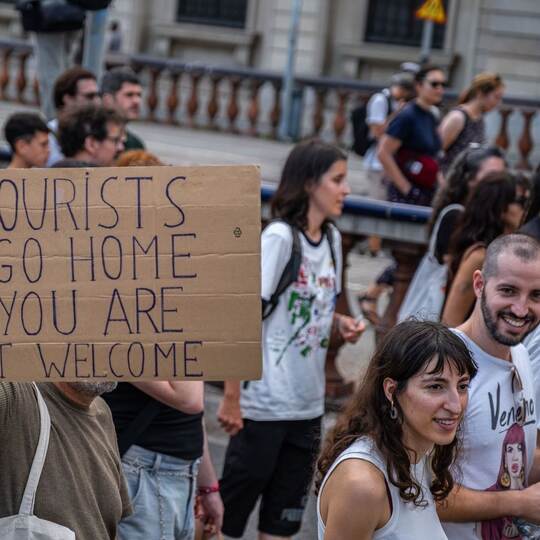Demonstration gegen Massentourismus in Barcelona