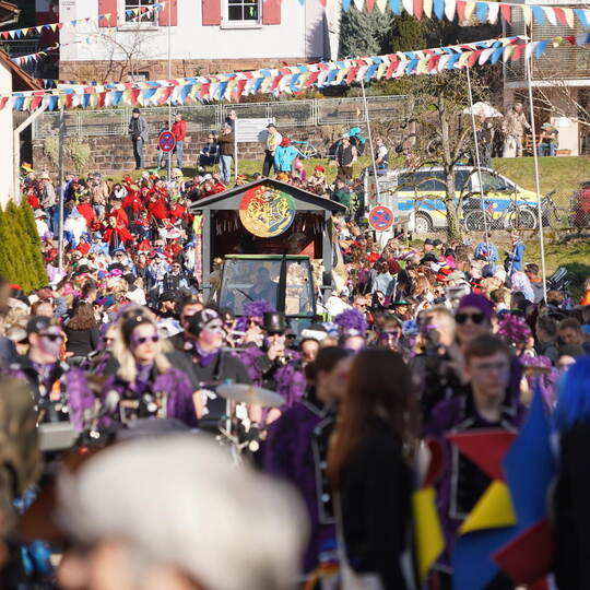 Beim Umzug in Bilfingen sind jede Menge Narren aktiv. Foto: Nico Roller