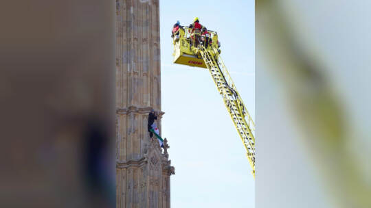 Pro-Palästinensiche Aktion am Big Ben in London