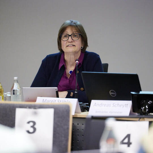 Bürgermeisterstellvertreterin Margit Stähle (FWG) leitet die Mönsheimer Gemeinderatssitzung.