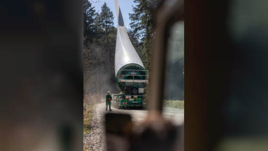 Windpark Kälbling Rotorblatt Transport