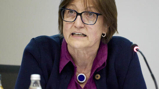Erste Stellvertreterin Margit Stähle (FWG) leitet die Mönsheimer Gemeinderatssitzung aufgrund des Dienstverbots für Bürgermeiste Bürgermeisterstellvertreterin Margit Stähle (FWG) leitet die Mönsheimer Gemeinderatssitzung.