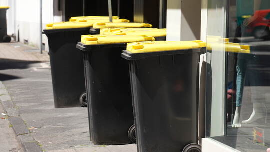 Gelbe Tonnen, Wertstofftonnen für Plastikmüll