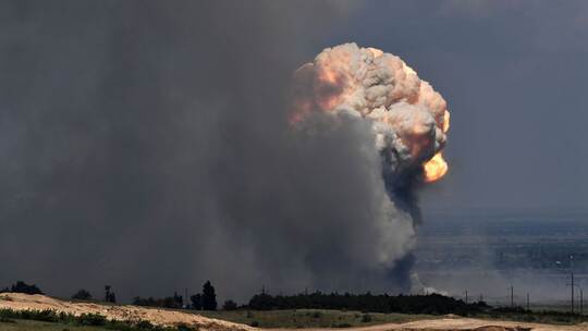 Munition explodiert auf russischem Militärgelände