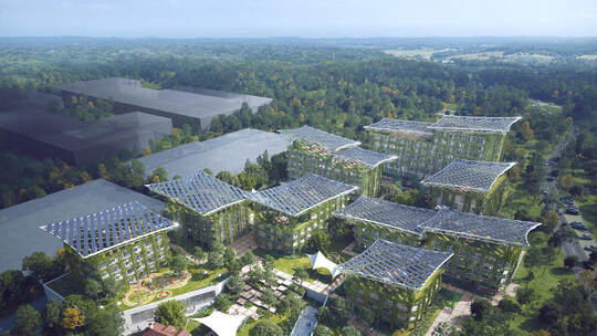 Die Visualisierung zeigt eine Variante, wie das Projekt „Am Hasenstock“ an der Villa Kling einmal aussehen könnte. Visualisierun