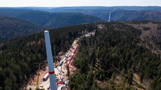 Windpark Kälbling Rotorblatt Transport