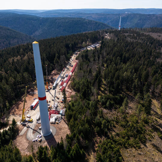 Windpark Kälbling Rotorblatt Transport