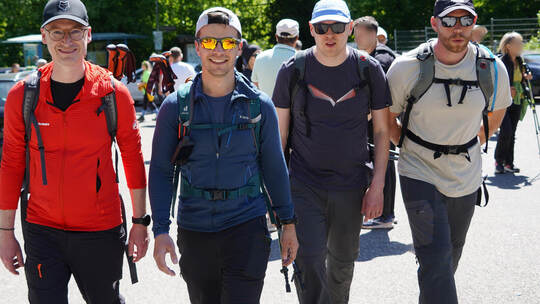Glückliche Gesichter: Philippe Singer, Sascha-Felipe Hottinger, Peter Ketterer und Benjamin Schmidt (von links) haben beste Laun