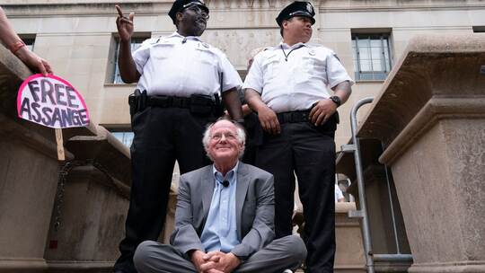 Protest gegen die Strafverfolgung von Assange