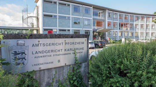 Der Prozess gegen den alkoholkranken Mann fand im Amtsgericht in Pforzheim statt. Amtsgericht Landgericht Pforzheim