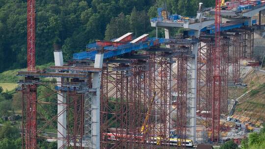 Brückenbaustelle in Horb