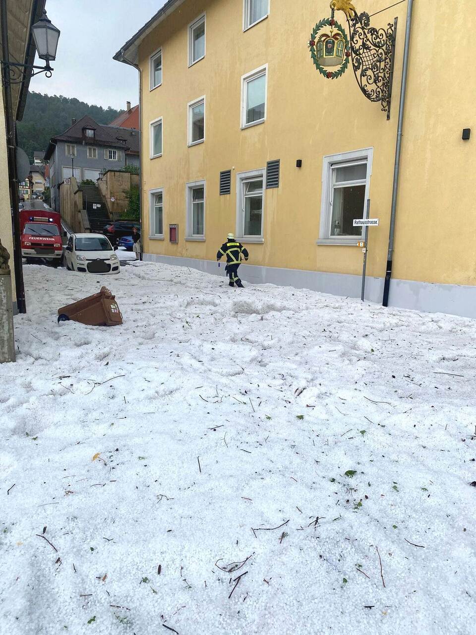 Heftige Hagelschauer in Sipplingen