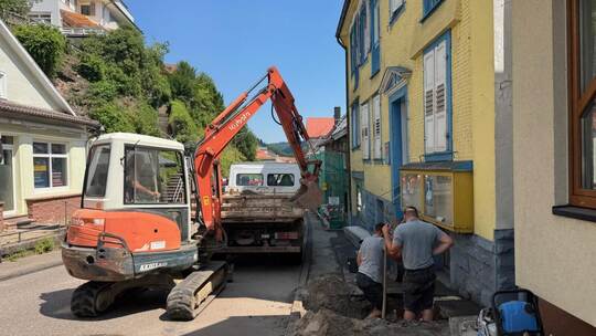 Bei Baggerarbeiten in Bad Herrenalb wurde eine Gasleitung beschädigt. Zoller