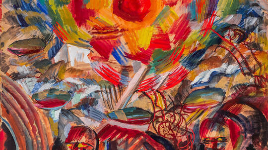 Die Gouache über Bleistift „Abendsonne (Ypern)“ aus dem Jahr 1918. Foto: Frank Luger