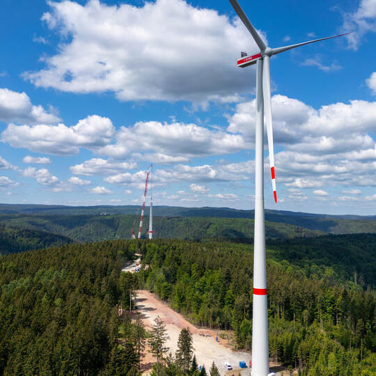 Windpark Kälbling Erstes Rad Fertig