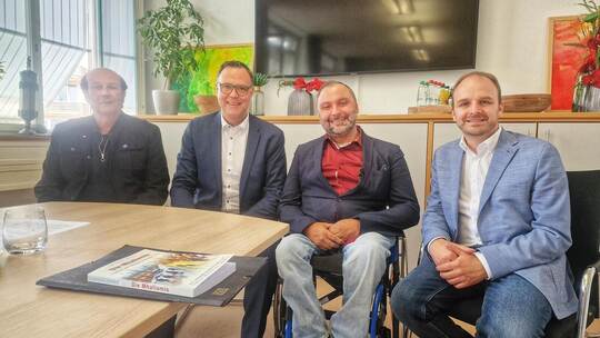 Moderator der Runde Martin Müller, Staatssekretär Siegfried Lorek (CDU) Sozialarbeiter Mohamed Zakzak und Stadtrat Andreas Renne