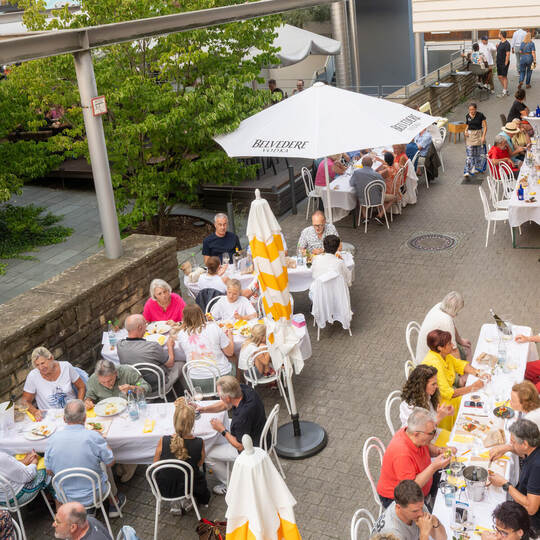 Blick auf die Genussmeile.