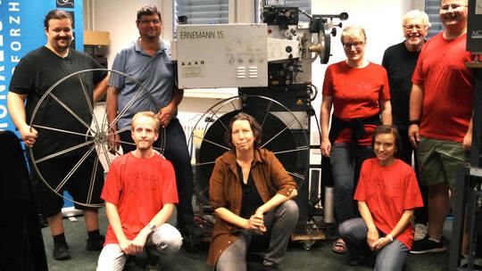 Nikolaj Slabinski, Tristan Werth, Timo Gerstel (Chef Open Air Kino), Christine Müh (Geschäftsführerin KoKi), Susanne Linzner, An