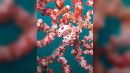 Zwerg-Seepferdchen zwischen Weichkorallen