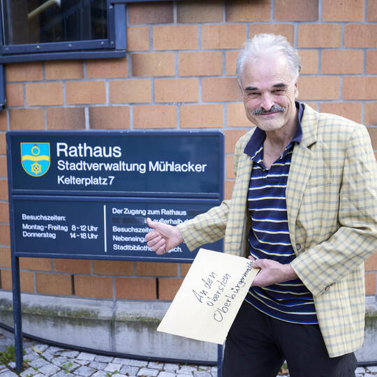 Peter Bossert bewirbt als Oberbürgermeister in Mühlacker.