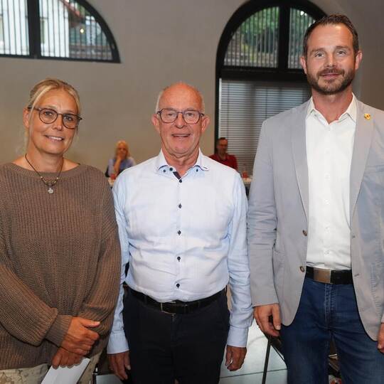 Nadine Eberle, Eddi Vögele, Bürgermeister Thomas Maag