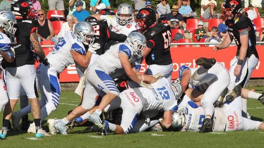 Zeigten im Play-off-Viertelfinale gegen Dresden nochmal vollen Einsatz: die Wilddogs – hier eine Szene aus dem Spiel gegen die H