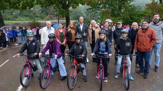 Pressekonferenz Sponsoren Fahrradtraining Sonnenhofschule