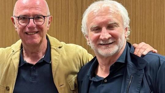Freundschaft seit 44 Jahren: Ronny Zeller (links) und Rudi Völler. Foto: Zeller