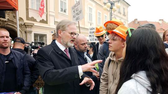 Petr Fiala im Wahlkampf