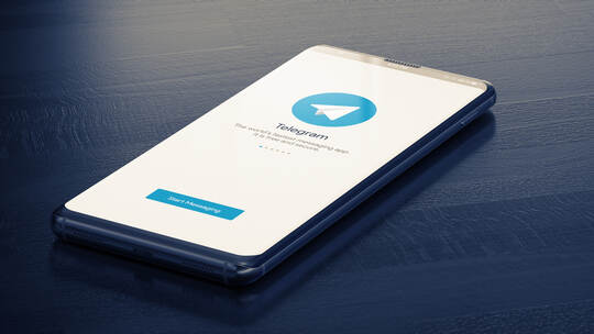 KYIV, UKRAINE-JANUARY, 2020: Telegram on Mobile Phone Screen. 3D.Social Application Concept