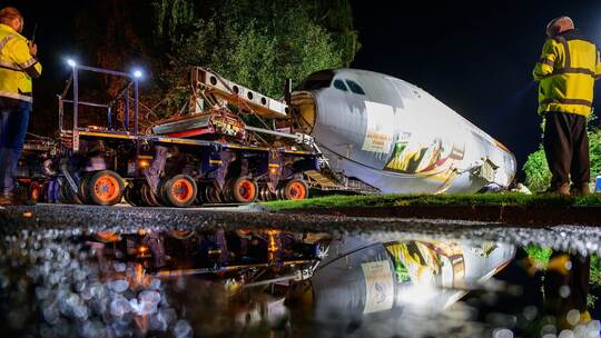 Ankunft Airbus A310 am Serengeti-Park Ankunft Airbus A310 am Serengeti-Park