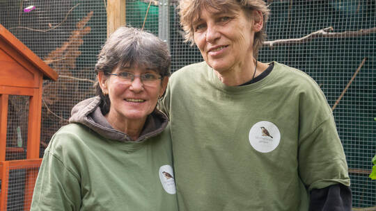 Maria-Helena (links) und Melanie van Beers von „Notfedern“. Gallian