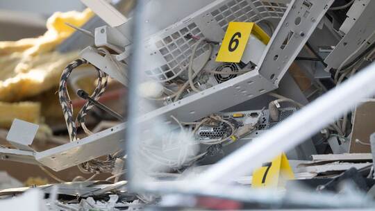 Geldautomat gesprengt - großer Schaden an Bankfiliale Geldautomat gesprengt - großer Schaden an Bankfiliale