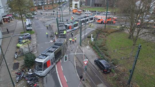 Straßenbahnunfall in Düsseldorf Straßenbahnunfall in Düsseldorf
