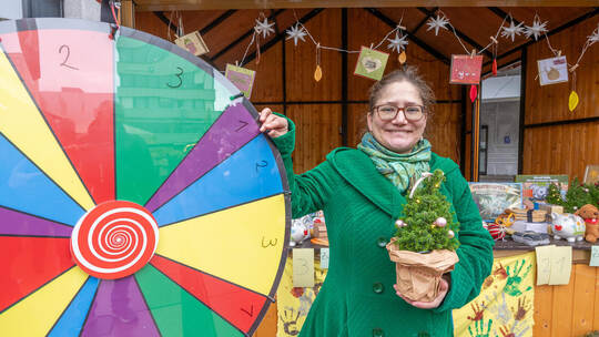 Anne Pieroth in der PZ-Aktionshütte. PZ Aktionshütte Sozialsponsoring