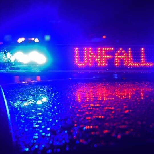 Polizei Blaulicht bei Unfallaufnahme