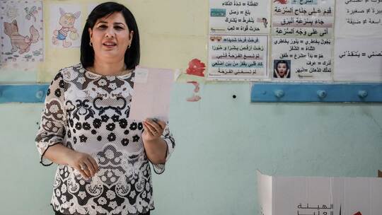 Oppositionspolitikerin Abir Moussi Oppositionspolitikerin Abir Moussi