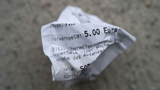 Verwarngeld Symbolbild