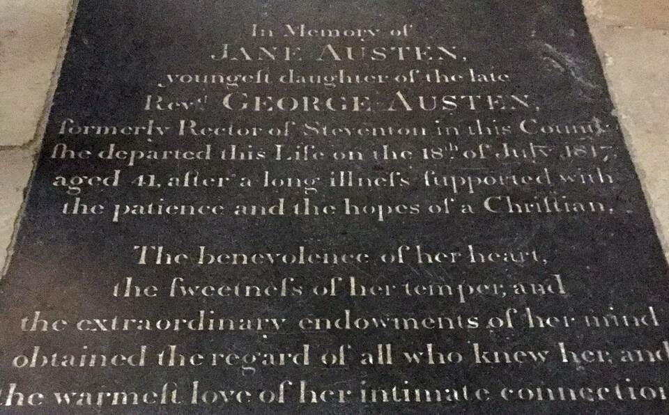 Grabstein von Jane Austen Grabstein von Jane Austen