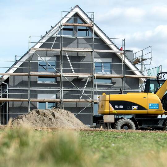 Baustelle eines Einfamilienhauses