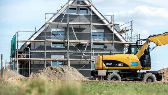 Baustelle eines Einfamilienhauses