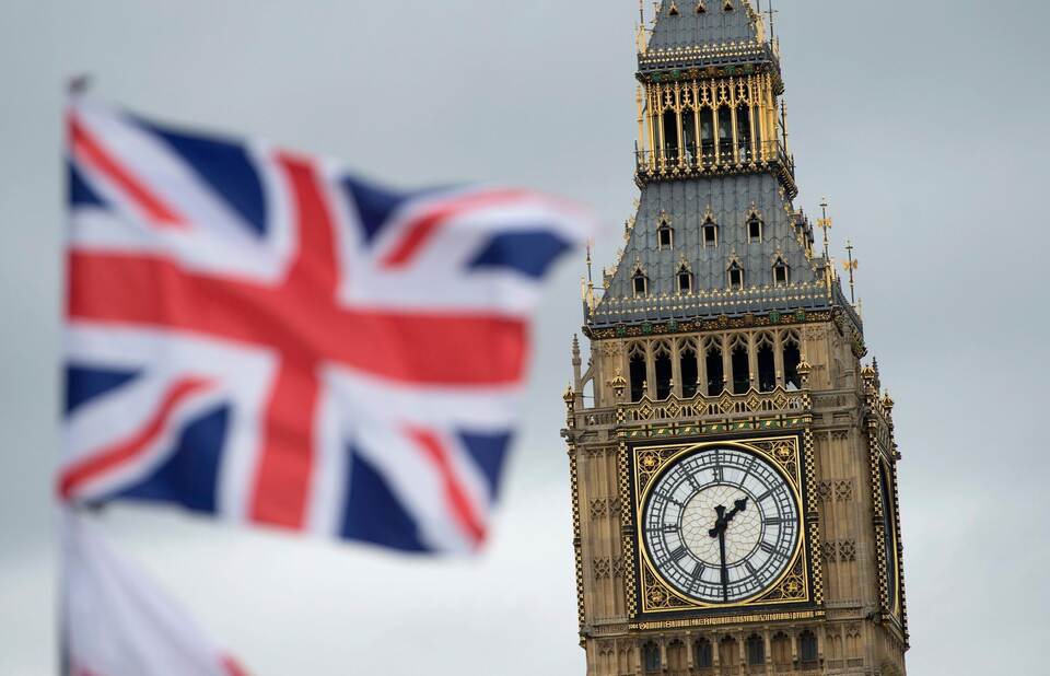 Union Jack vor dem Big Ben