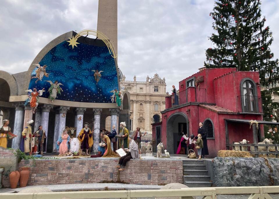 Krippe auf dem Petersplatz in Rom Krippe auf dem Petersplatz in Rom